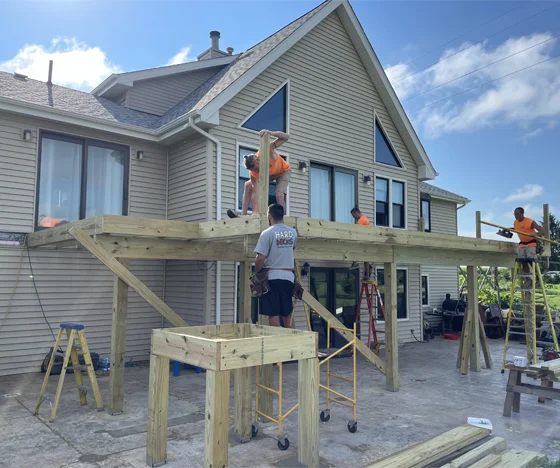 Hard Decks Team Installing A New Deck - Hard Decks - Hard Decks Hard Decks Team Installing A New Deck