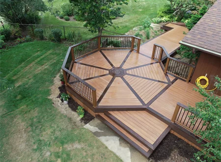 Beautiful Dark Stained Deck Installation - Hard Decks - Hard Decks Beautiful Dark Stained Deck Installation