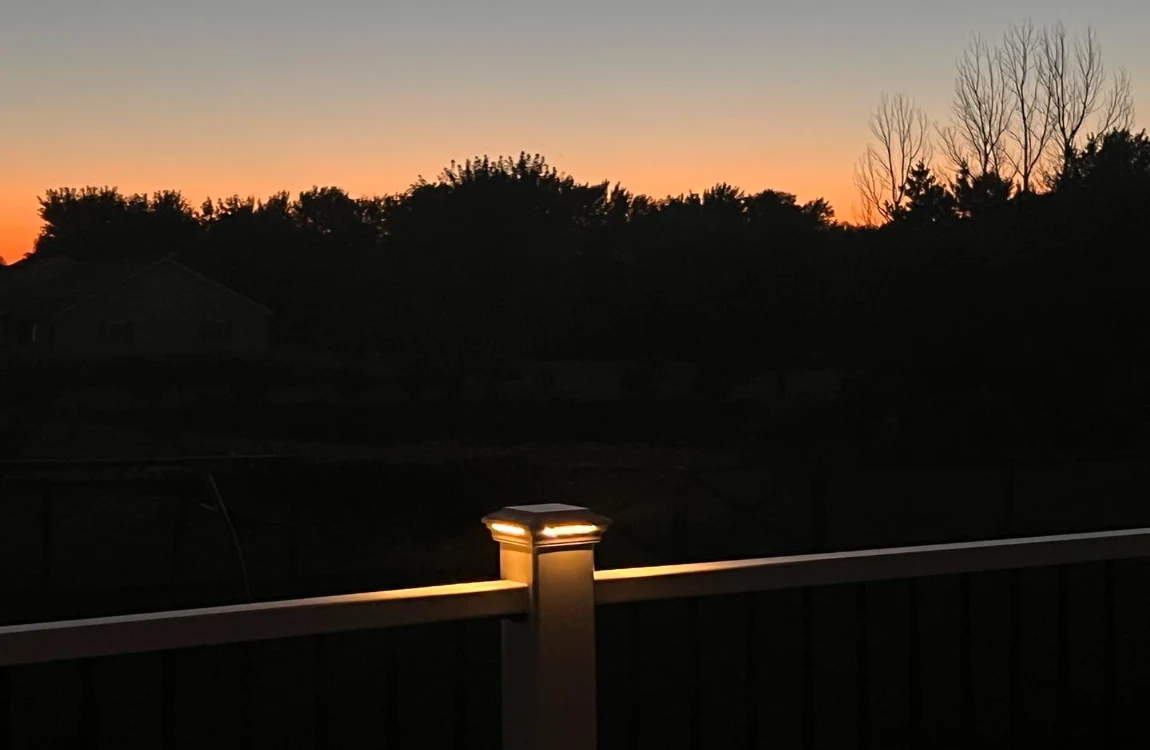 Deck post light on railing - Hard Decks Deck post light on railing