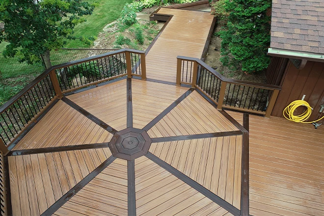 Large octagonal deck with extended deck areas - Hard Decks Large octagonal deck with extended deck areas