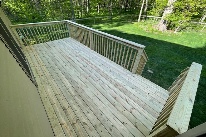 Smaller pressure-treated pine deck - Hard Decks Smaller pressure-treated pine deck