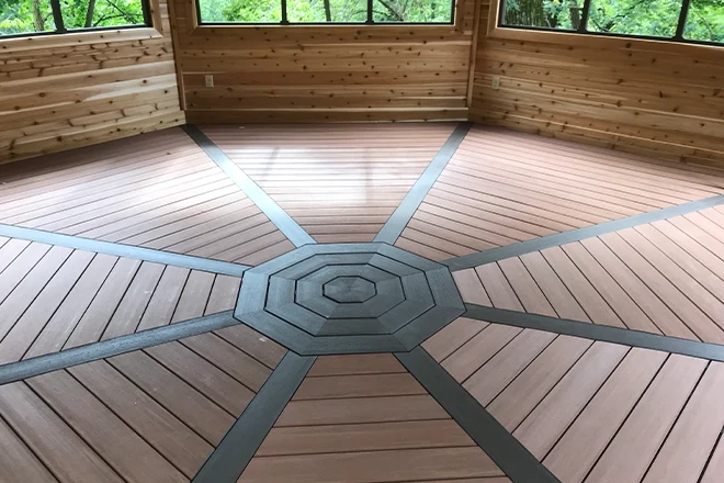 9 Deck Layout Ideas For Homeowners In Belvidere, IL 10 Enclosed circular patterned deck