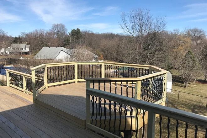 Deck Maintenance Tips For Deck Owners In Belvidere, IL 2 Smaller raised deck attached to a second story deck