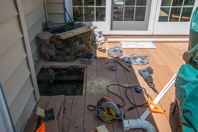 Deck Maintenance Tips For Deck Owners In Belvidere, IL 11 Advanced deck maintenance being performed