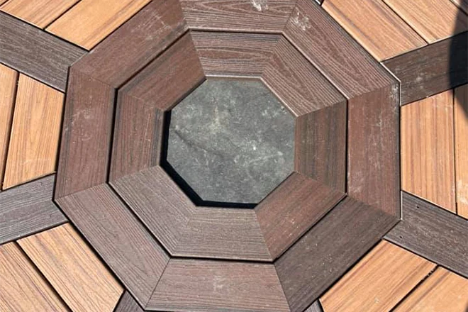 Middle of a custom deck design