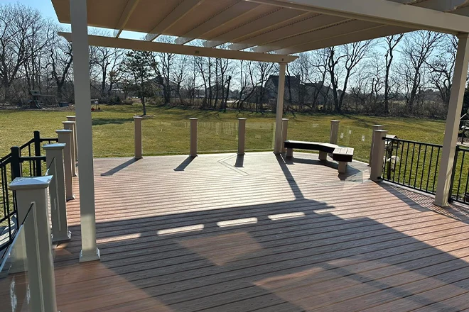 Trex vs. TimberTech For Decks In Belvidere, IL 1 Trex decking with cover and railing