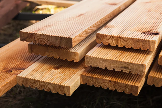 Wood decking boards