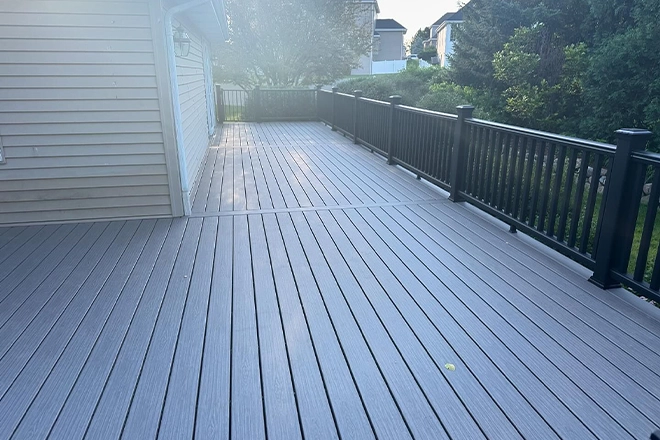 Beautiful blue gray composite deck