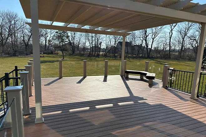 Ideas for Custom Deck Railings You Can Use to Craft Your Dream Deck 2 Glass deck railing with pergola