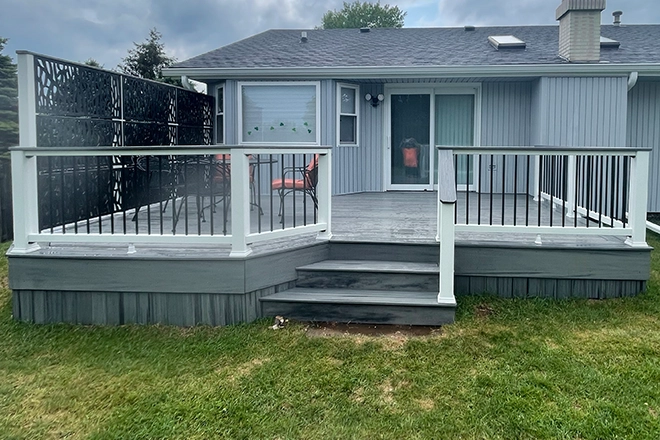 Deck skirting ideas include using the same material as the deck boards
